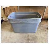 Set of 5 Grey Large Storage Totes No Lids