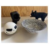 4 Piece Home Decor Lot Inc Fist & Bowl