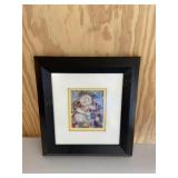 Black Framed Woman with Dog Art Print