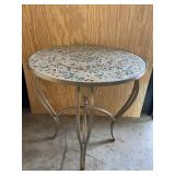 Colorful Mosaic Small Tiled Round Accent Table