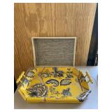 Nice Yellow Wood Serving Tray Set
