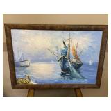 Sail Boat Sea Themed Framed Print