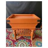 Orange Wooden Tray Type Accent Table