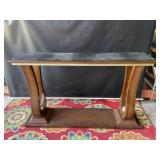 Wooden Console Sofa Table Black Top