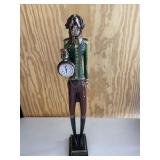 St Bernard Dog Figurine Holding Pocket Watch