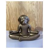 Yoga Pose Dog Figurine Gold Accent