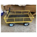 Nice Yellow & Black Metal Rolling Yard Cart