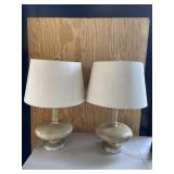 Pair of Modern Lamps Round Base