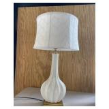 Modern White Lamp On Small Gold Base
