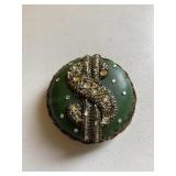 Round Jeweled Dollar Sign Compact Mirror