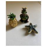 Pineapple Frog Starfish Trinket Pill Boxes 3
