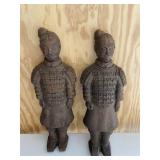 Cast Iron Terre Cotta Warrior Soldiers Fireplace