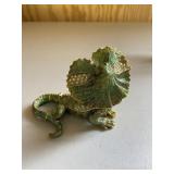 Green Lizard Jeweled Trinket Pill Box