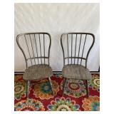 Pair of Wood Like Farmhouse Style Dining Chairs