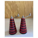 Red Stripe Pepper Grinder Set of 2
