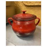 Le Creuset Red Dutch Oven Handled Pot & Lid