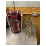 Red Keurig Coffee Maker & Pod Holder