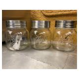 Set of 3 Modern Ball Jars with Lids