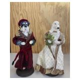 Boy & Girl Dog Figures in Holiday Formal Outfits