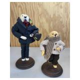 Pair of 2 Dog Figures in Winter Coats Home Decor