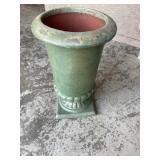 Sturdy Green Outdoor Pedestal Garden Planter