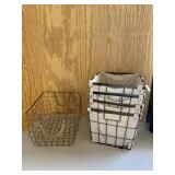 Group Lot Small Metal Storage Baskets