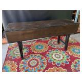 Nice Dark Wood Table Black Legs