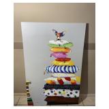 Tiny Dog & Pillows Large Original Art Work Decor