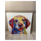 Large Colorful Puppy Dog Original Art Painting
