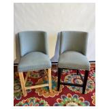 Pair of 2 Light Blue Counter Stool Chairs