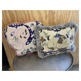Cat Needle Point Pillow & Other Vintage Pillow