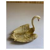 Gold Jeweled Swan Trinket Holder