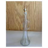 Vintage Trumpet Shaped Decanter Clear Bottle