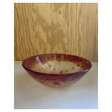 Red Large Art Glass Bowl
