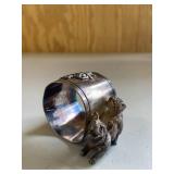 Silver Tone Dog Figure Napkin Ring