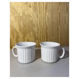 Corning Ware Stoneware Mugs White Set of 2