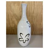 White Vase with Flower Accents