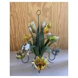 Yellow & Green Metal Flower Candle Holder