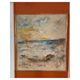 Abstract Beach Scene Framed Art