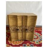 Gold Cabinet Table with Storage