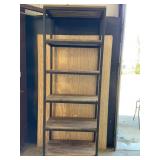 Tall Black Metal Wood Accent Shelf