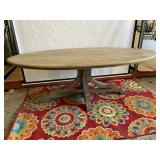 Large Oval Pedestal Wood Dining Display Table