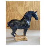 Black Tang Dynasty Vintage Horse Sculpture