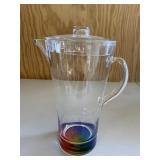 Clear Plastic Pitcher Colorful Base