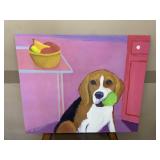 Beagle Dog with Fruit Original Painting