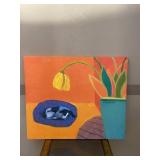 Sleeping Dog & Flower Original Art Work