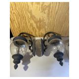 Pair of Large Outdoor Black Metal Coach Lights