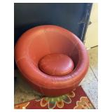 Red Round Vintage Art Chair