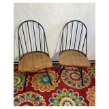 Pair of Wood & Metal Hoop Back Chairs