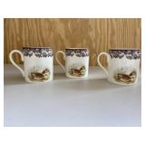 Spode Woodland Set of 3 Quail Bird Coffee Cups